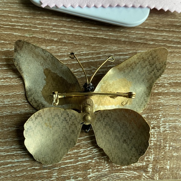 WEISS Rare Vintage Monarch Butterfly Brooch - Picture 4 of 7